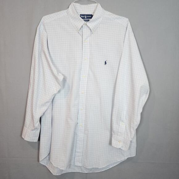 Ralph Lauren Yarmouth Black and Blue Grid Check Men's Size 17 32/33 - Picture 2 of 6